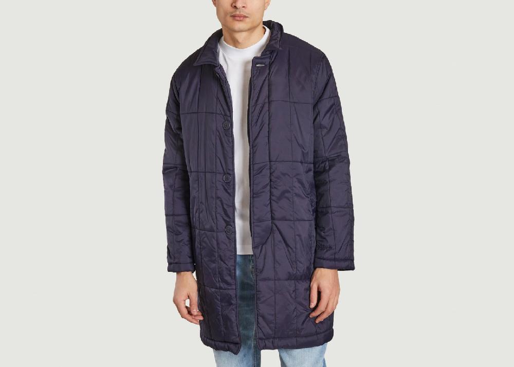 l'exception Manteau Padded Single Breasted Mac Bleu Marine M.C. Overalls