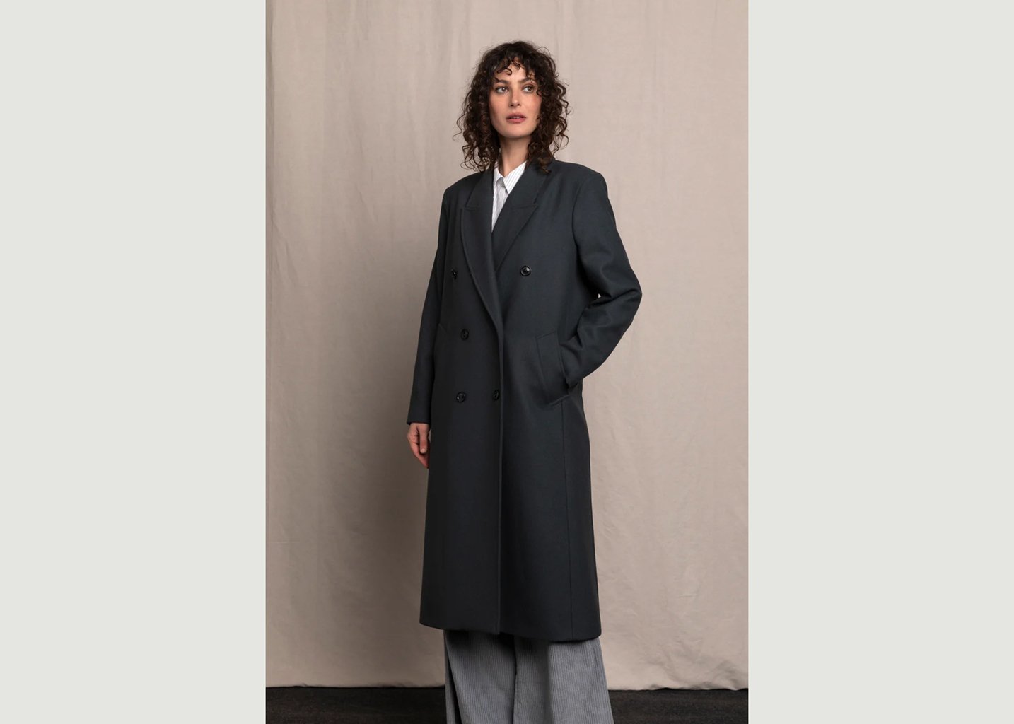 L'exception Manteau Pardessus Defini Anthracite Maison Lener