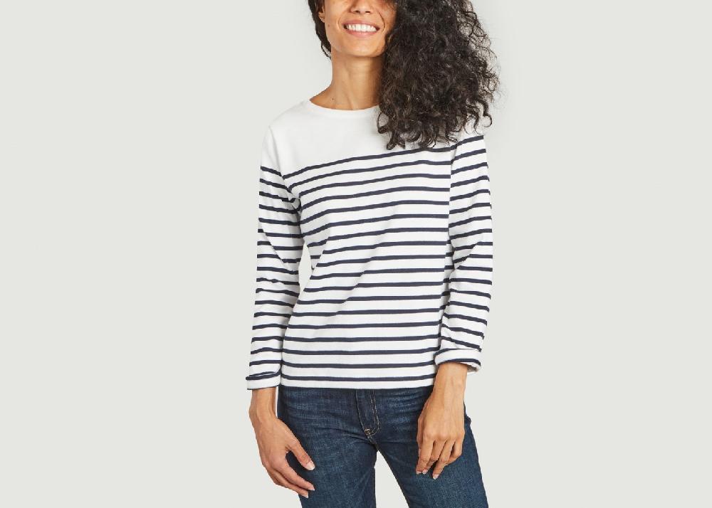 l'exception Marinière iconique en coton Bleu Marine Petit Bateau
