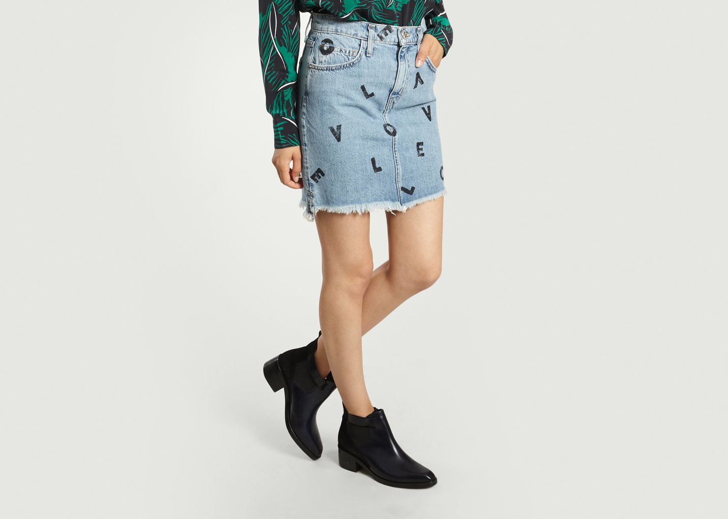 L'exception Mini Jupe Taille Haute Jean Current/Elliott