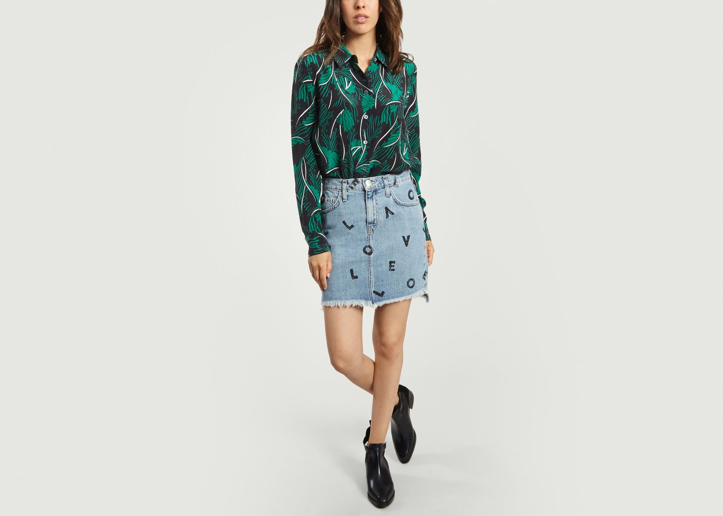 L'exception Mini Jupe Taille Haute Jean Current/Elliott