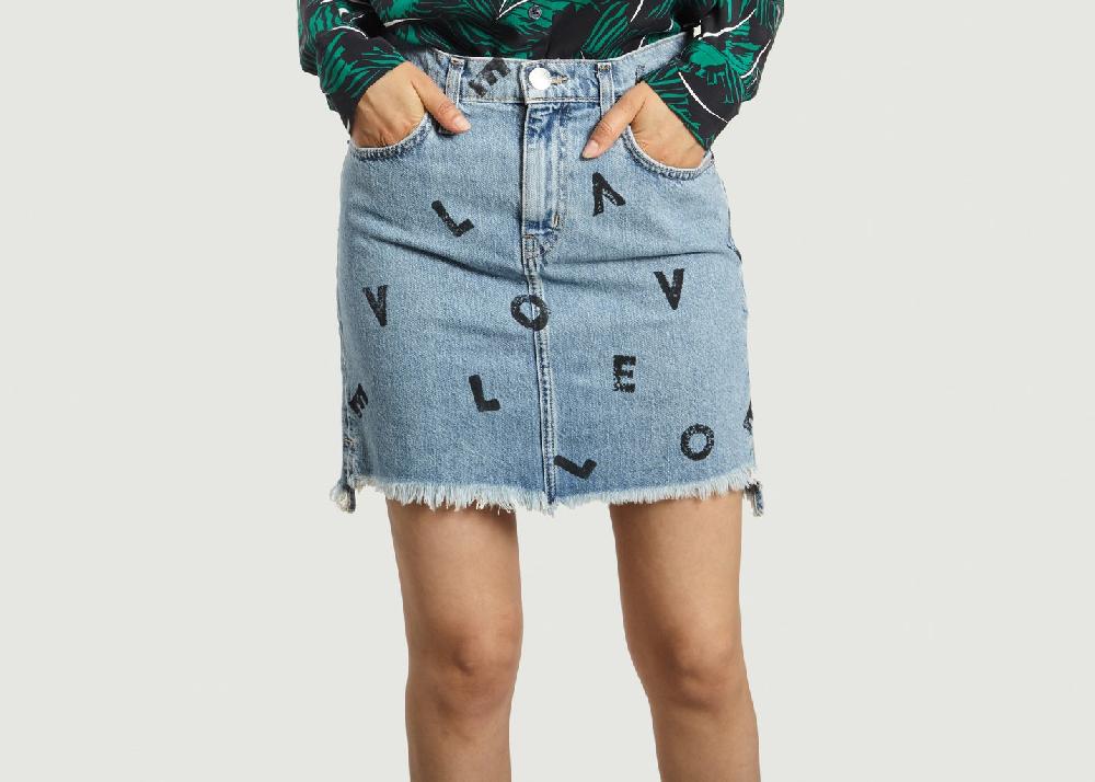 l'exception Mini Jupe Taille Haute Jean Current/Elliott