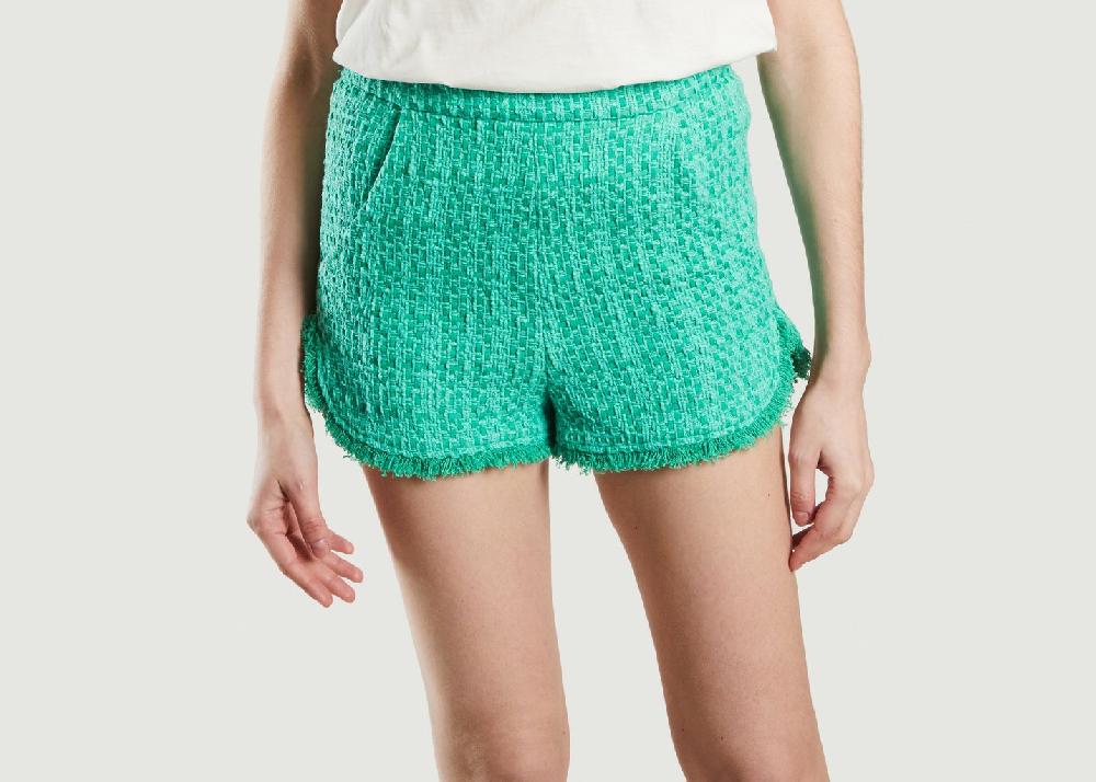 l'exception Mini short jacquard Ivete Emeraude Maje