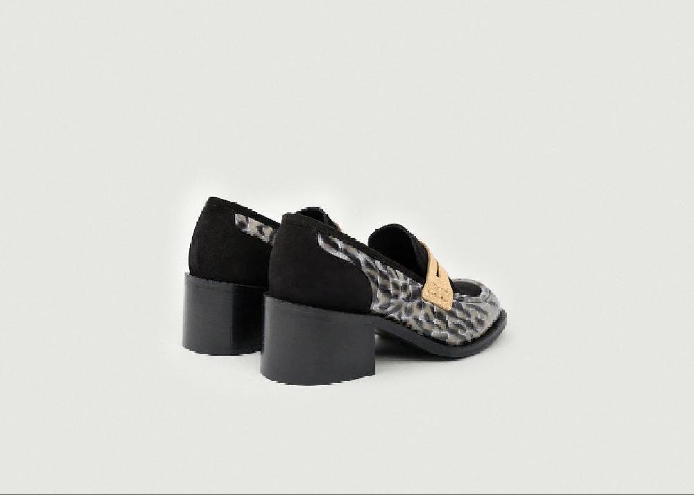 L'exception Mocassins Pablo à Bout Carré Noir HUMAYA