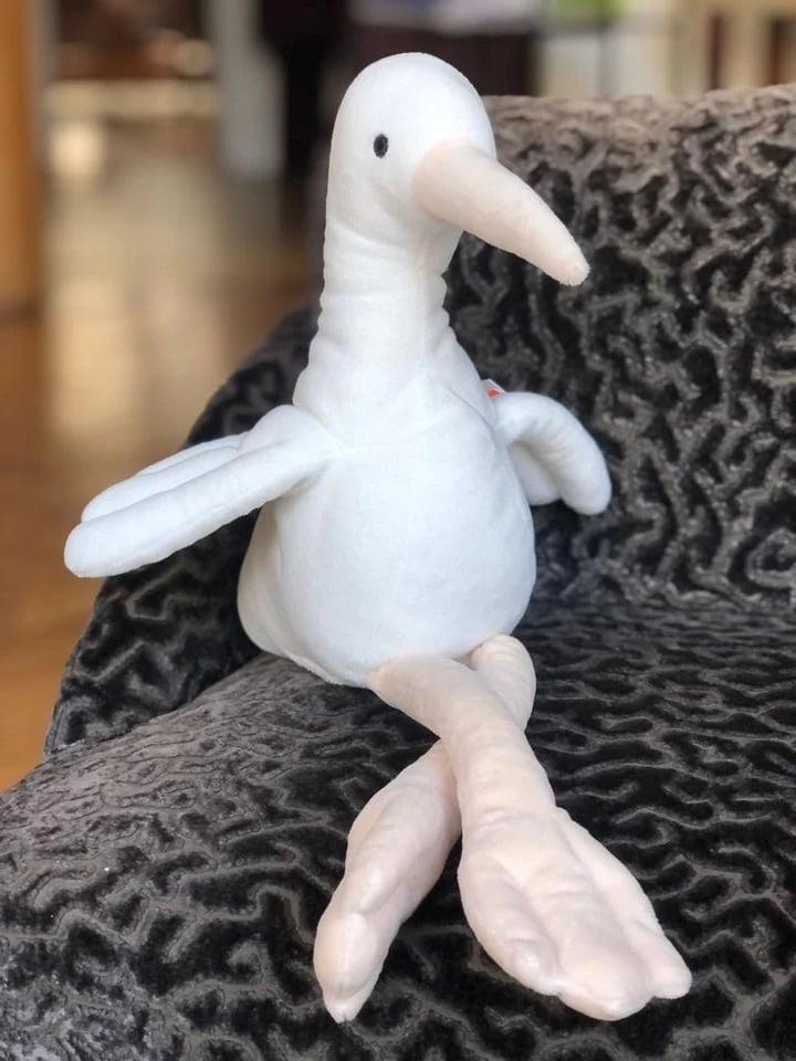 L'exception Mon Premier Doudou Cigogne Blanc La Pelucherie