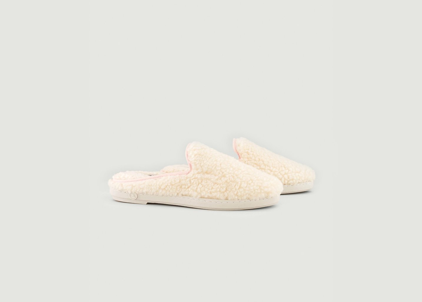 l'exception Mule Femme Bouclette De Laine Blanc Angarde