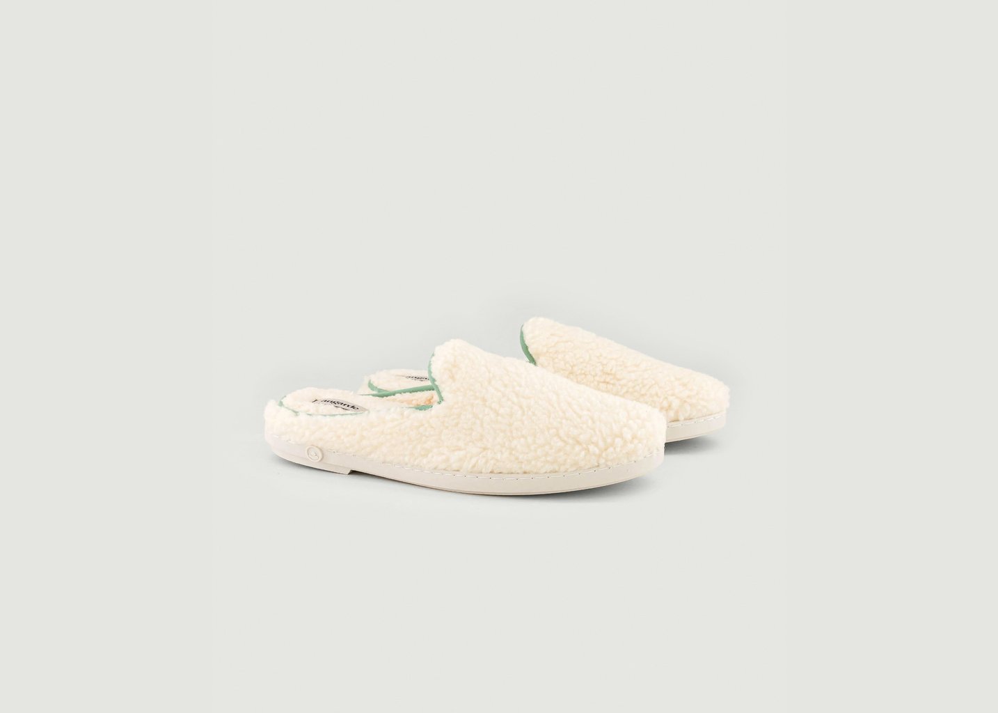 l'exception Mule Homme Bouclette De Laine Blanc Angarde
