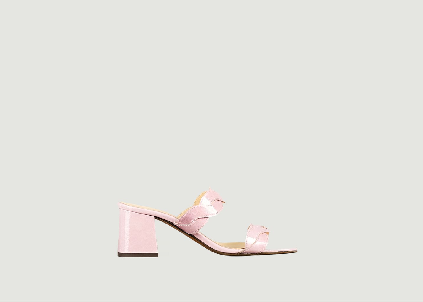 L'exception Mule Rhea En Cuir Verni Souple Mauve Tila March