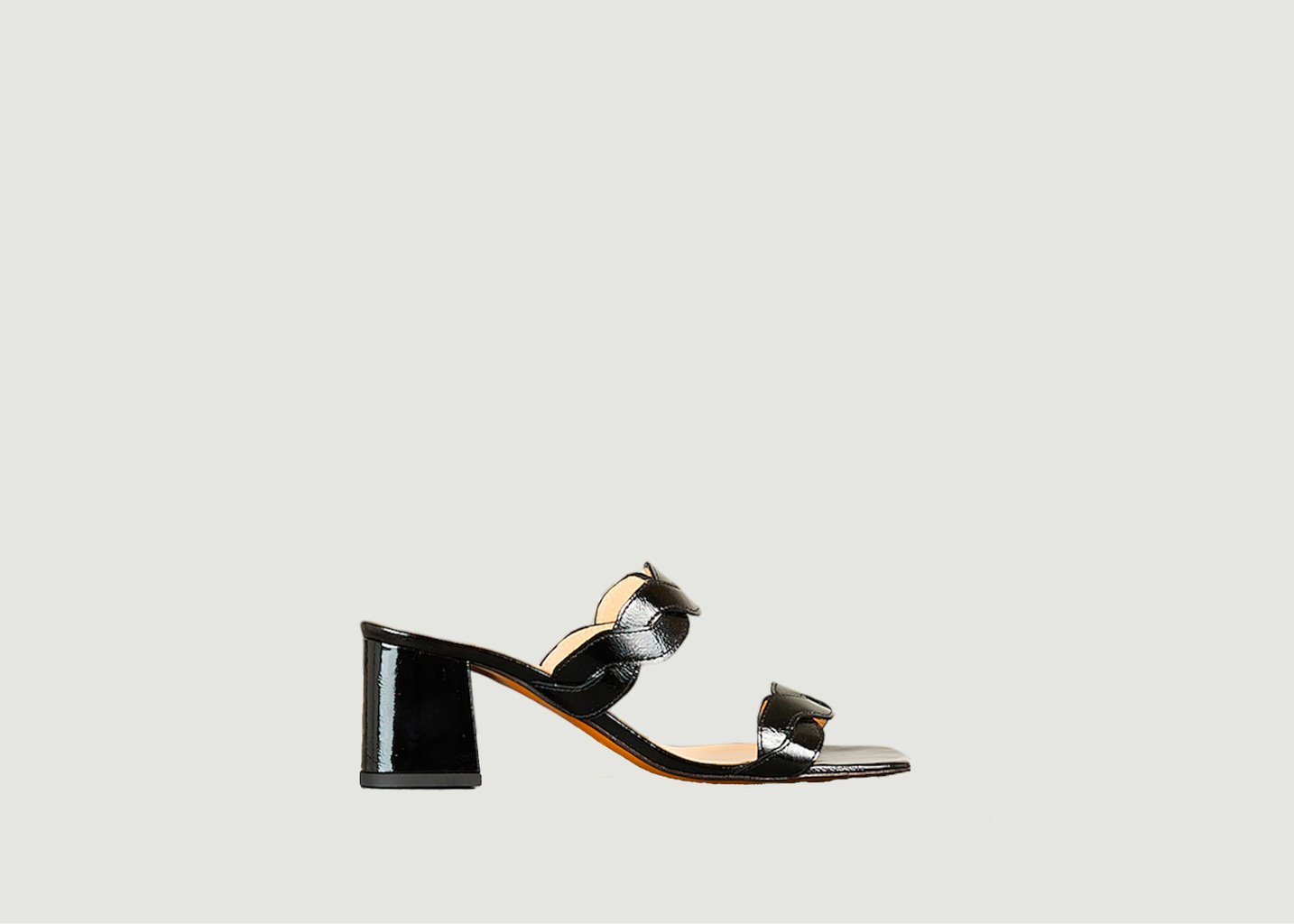 L'exception Mule Rhea En Cuir Verni Souple Noir Tila March