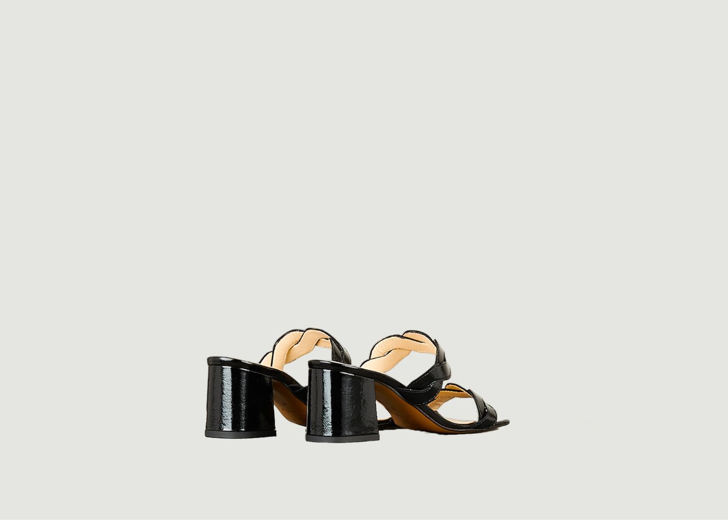 L'exception Mule Rhea En Cuir Verni Souple Noir Tila March