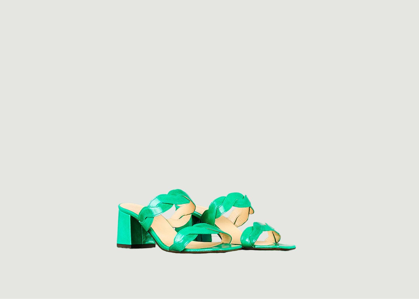 l'exception Mule Rhea en cuir verni souple Vert Tila March