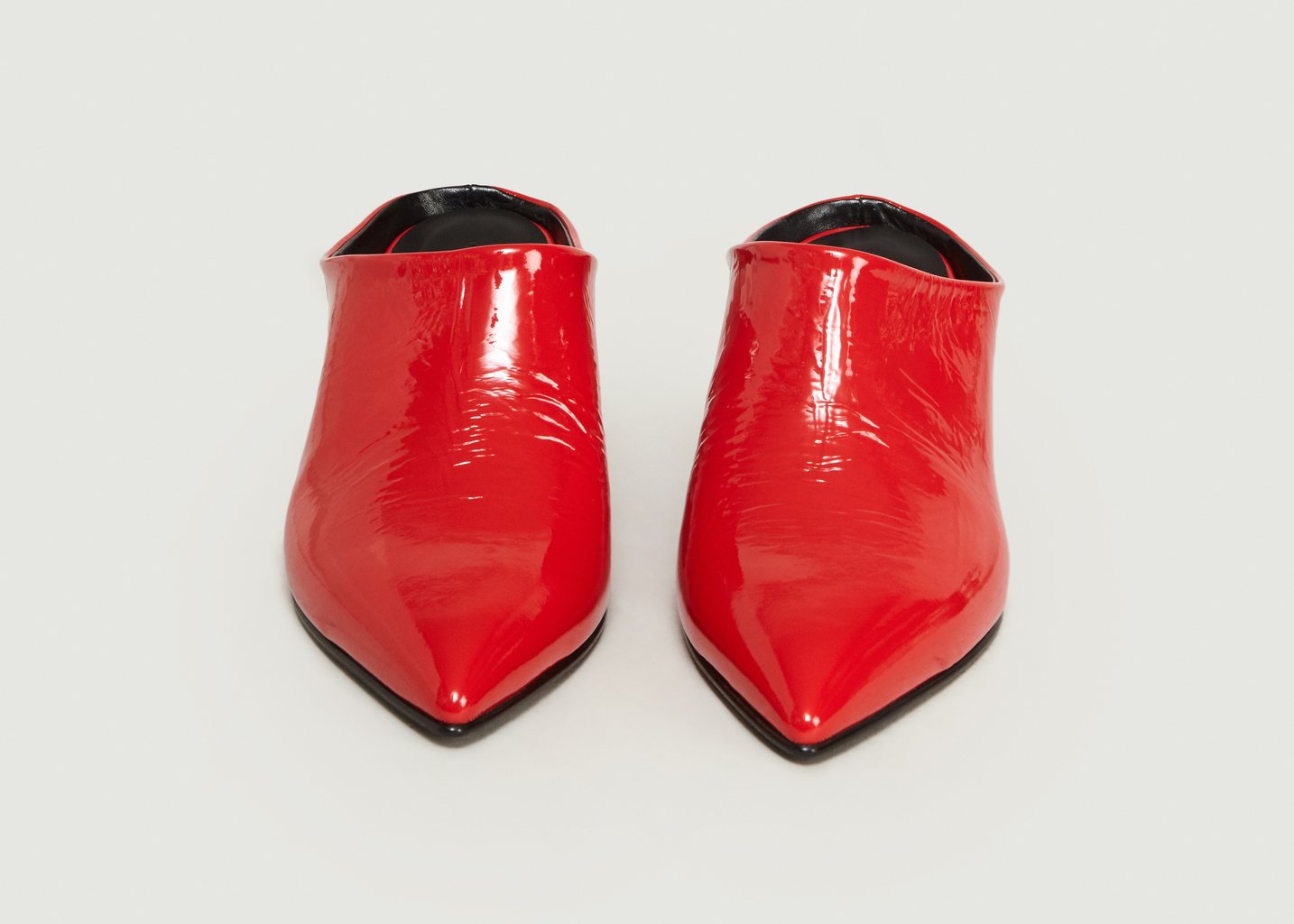 L'exception Mules En Cuir A Talons Elin Rouge Aeyde