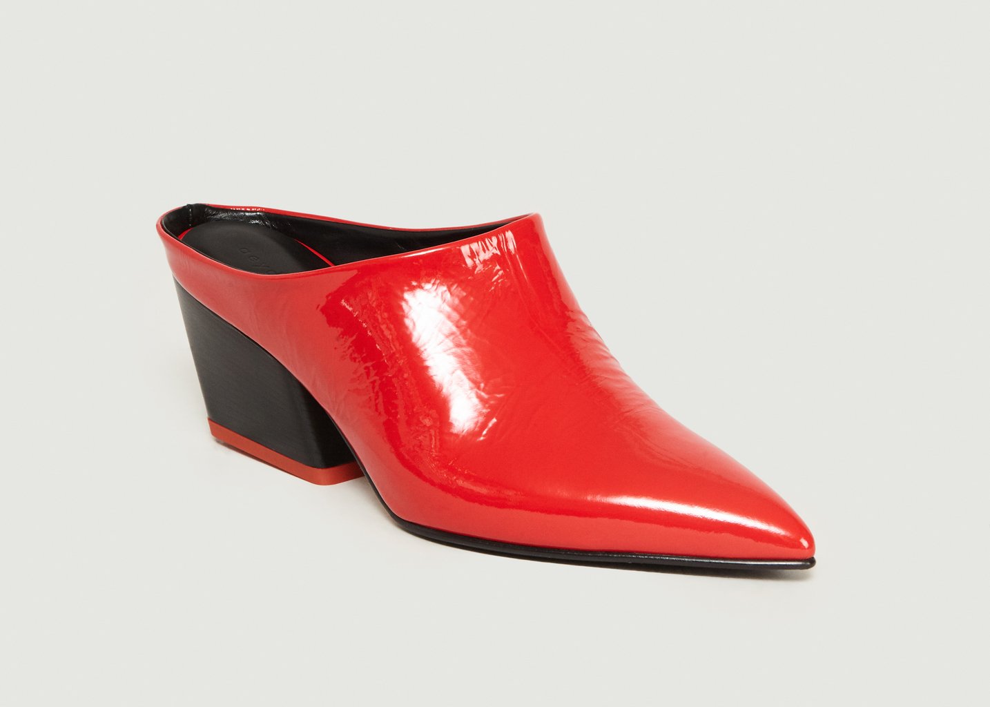 l'exception Mules En Cuir A Talons Elin Rouge Aeyde