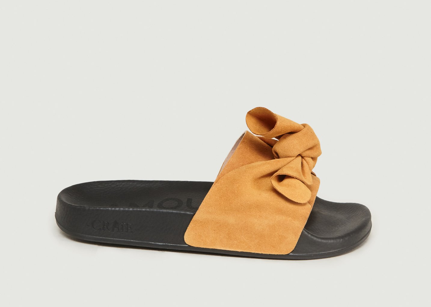 L'exception Mules Nouées En Cuir Suédé Slide Miel Craie
