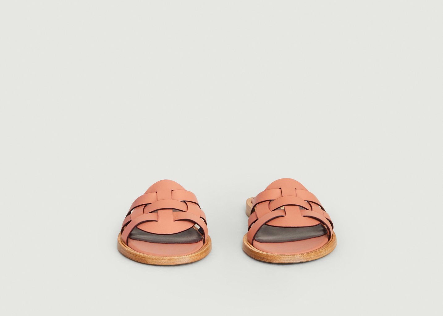 L'exception Mules Plates En Cuir Toros Rose Pâle Avril Gau
