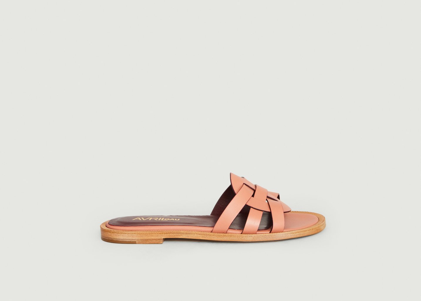 L'exception Mules Plates En Cuir Toros Rose Pâle Avril Gau