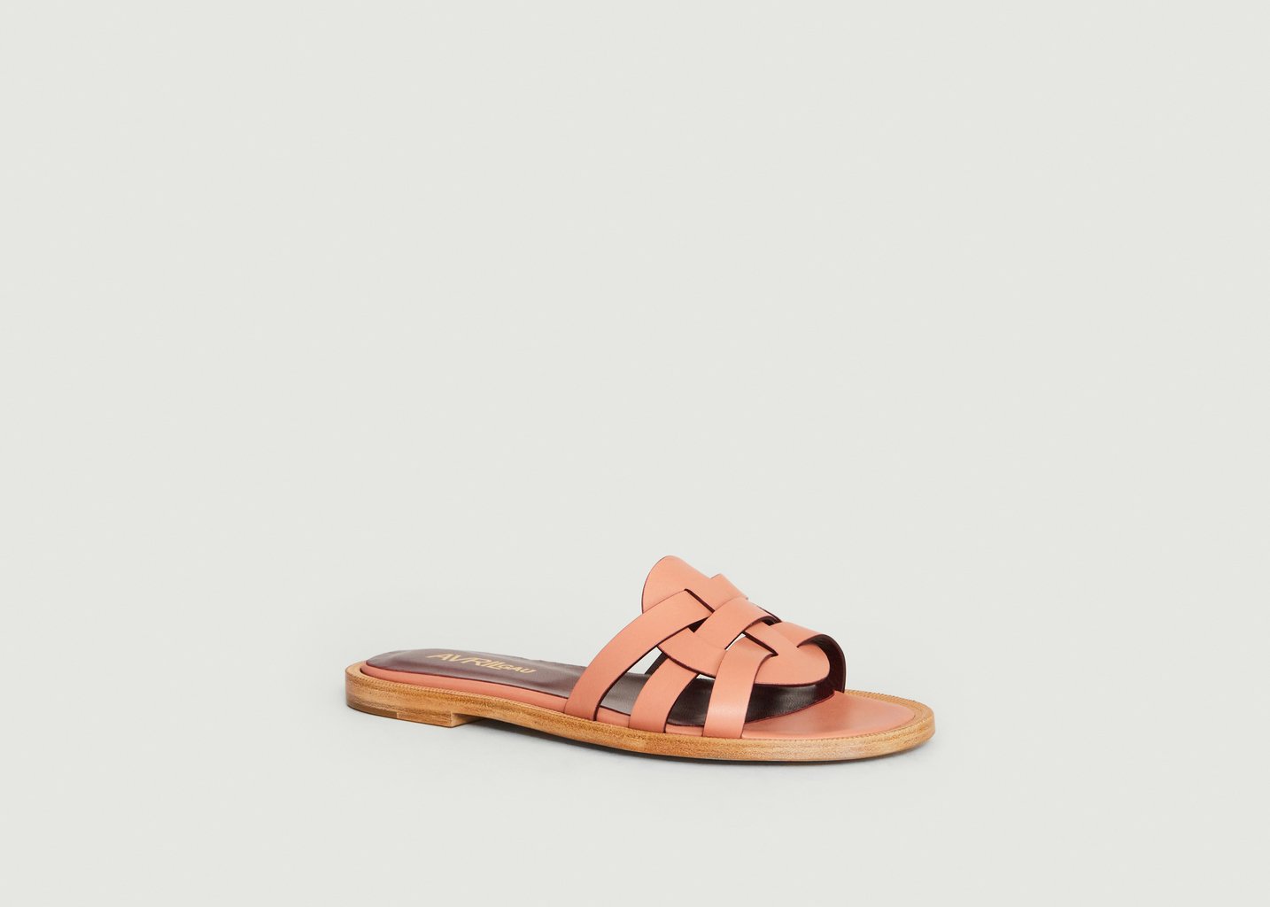 l'exception Mules plates en cuir Toros Rose Pâle Avril Gau