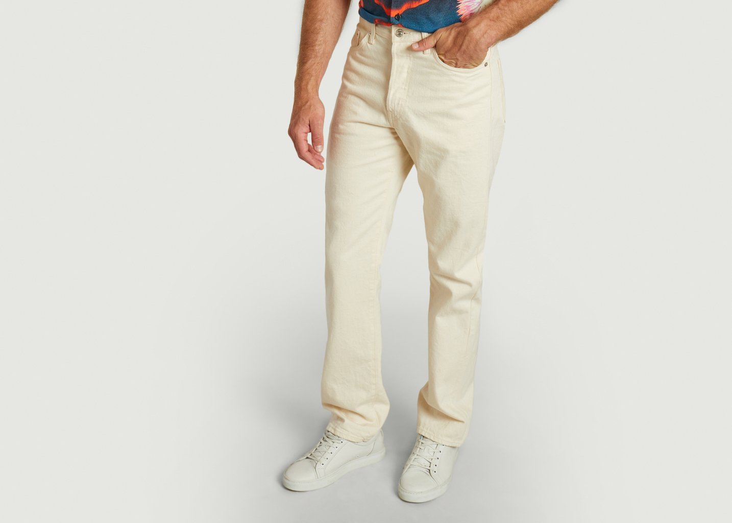 L'exception Nihon Menpu Natural Red Selvage 13oz Loose Straight Beige Edwin