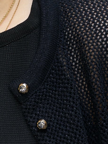 L'exception Orfea Cardigan Court En Maille Noir Erotokritos