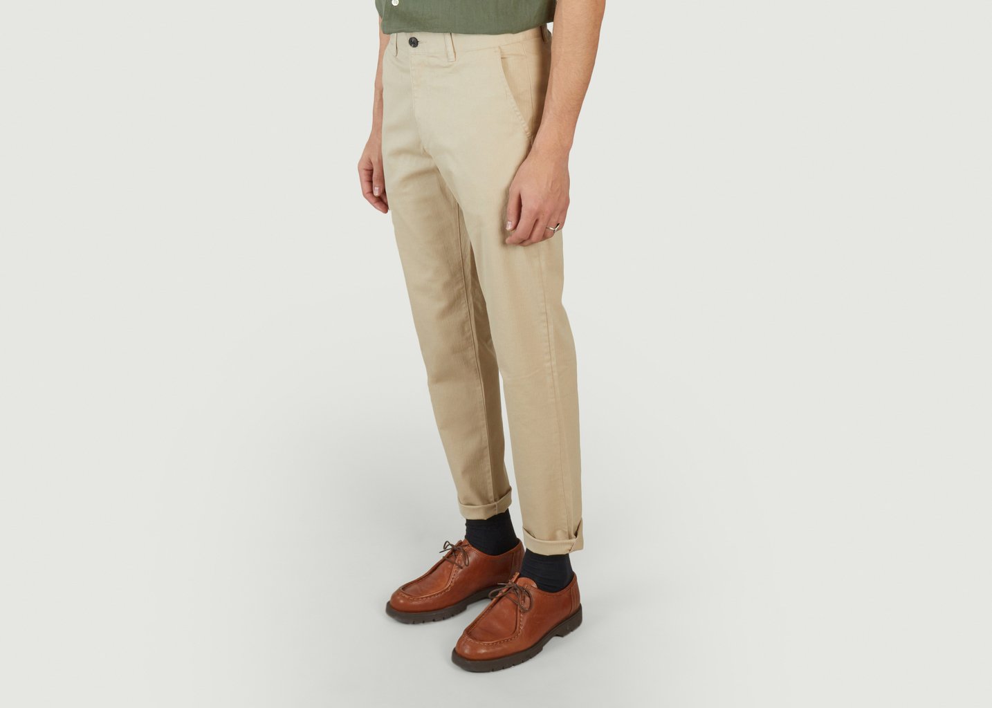 L'exception Pantalon à Chevrons Chuck Crème Knowledge Cotton Apparel
