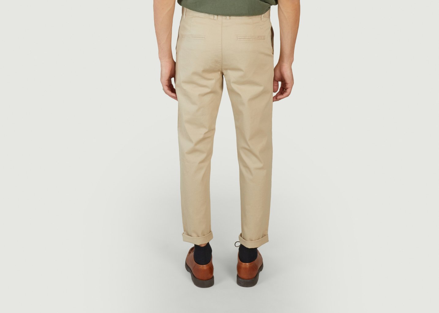 L'exception Pantalon à Chevrons Chuck Crème Knowledge Cotton Apparel