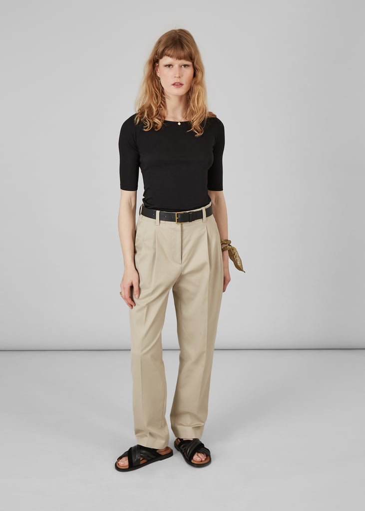 L'exception Pantalon à Double Plis En Twill De Coton Sable L'Exception Paris