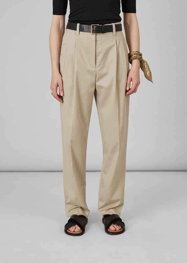 l'exception Pantalon à double plis en twill de coton Sable L'Exception Paris