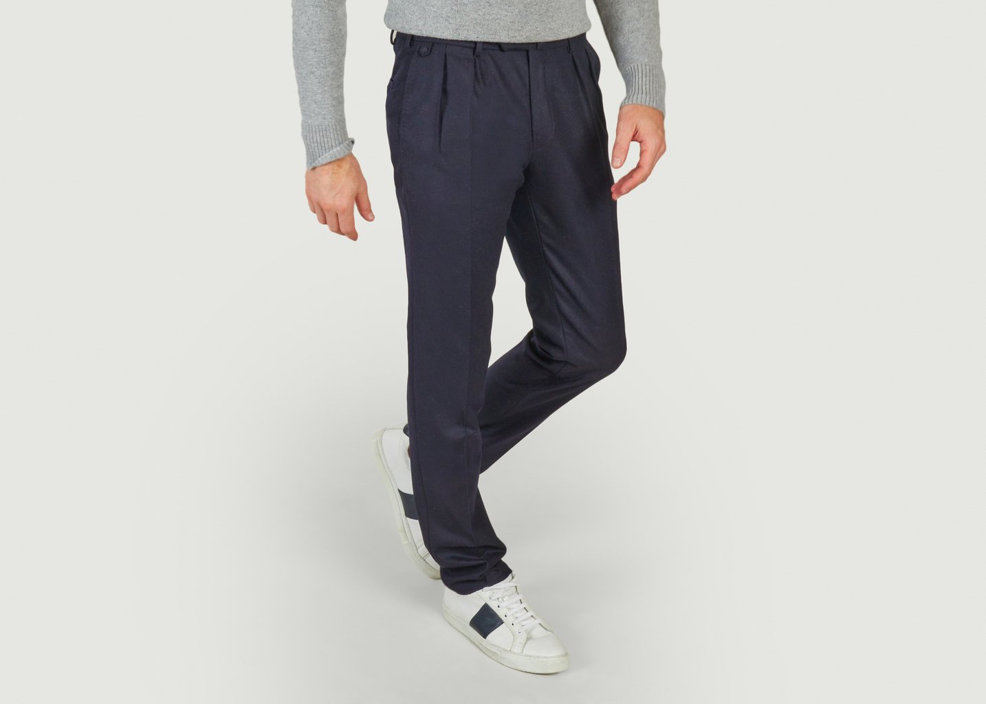 L'exception Pantalon à Pinces Bleu Marine Bernard Zins