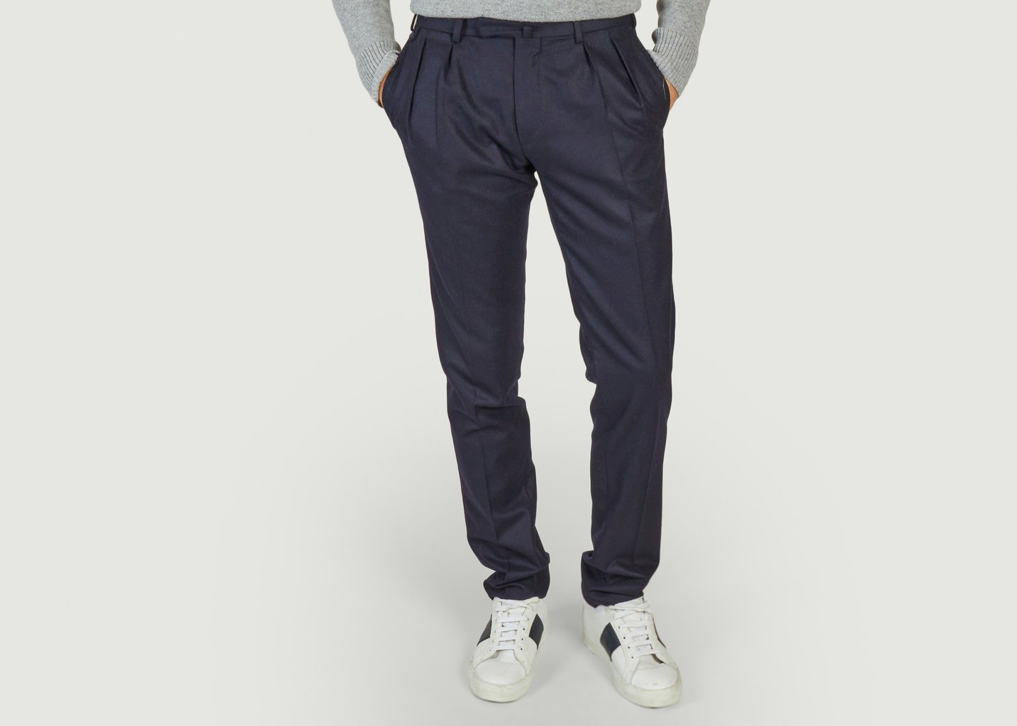 l'exception Pantalon à pinces Bleu Marine Bernard Zins