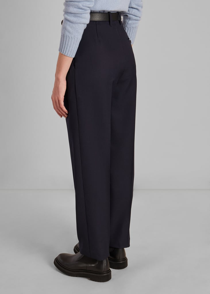 L'exception Pantalon à Pinces En Laine Bleu Marine L'Exception Paris