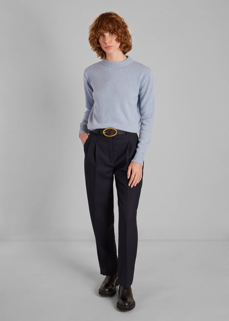 L'exception Pantalon à Pinces En Laine Bleu Marine L'Exception Paris