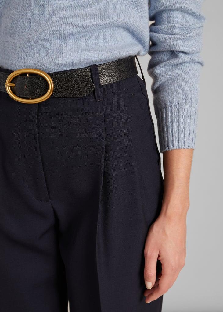 L'exception Pantalon à Pinces En Laine Bleu Marine L'Exception Paris