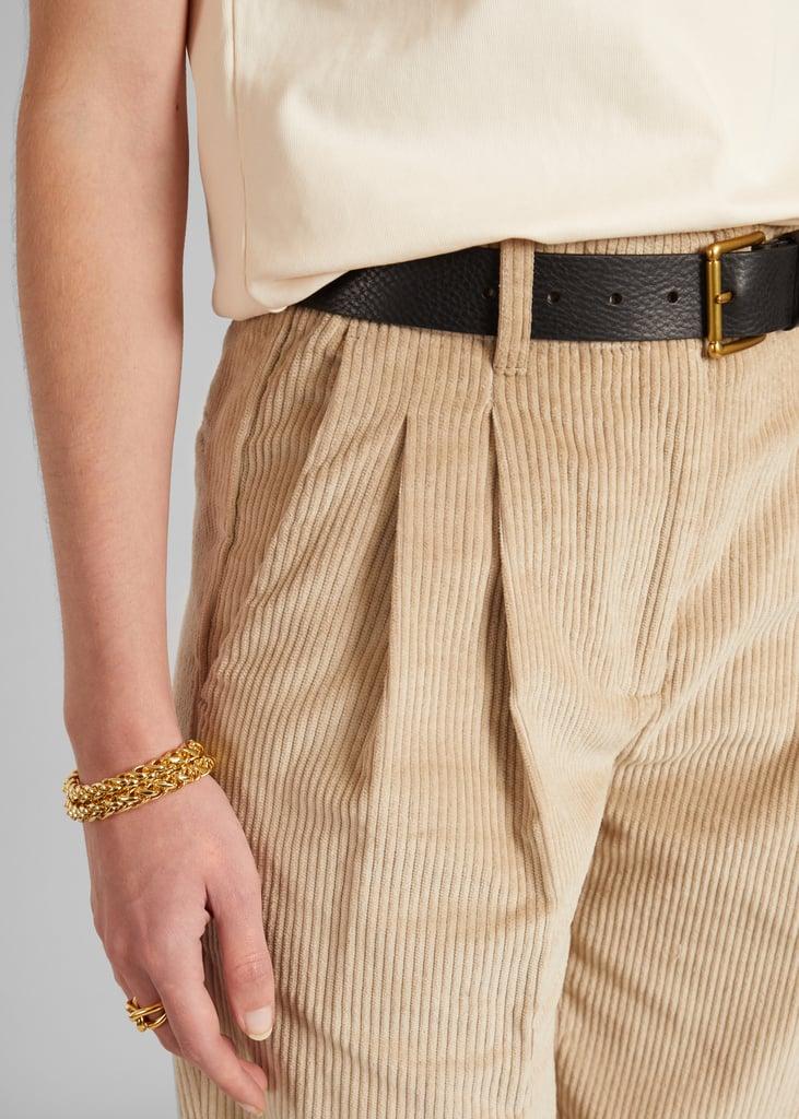 L'exception Pantalon à Pinces En Velours Beige L'Exception Paris