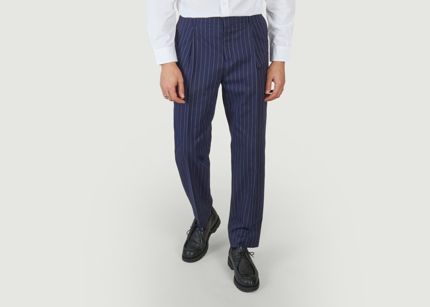 L'exception Pantalon à Plis Bleu Marine Maison Kitsuné