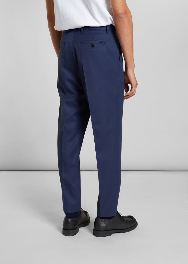 L'exception Pantalon à Plis En Laine Mélangée Bleu Marine L'Exception Paris