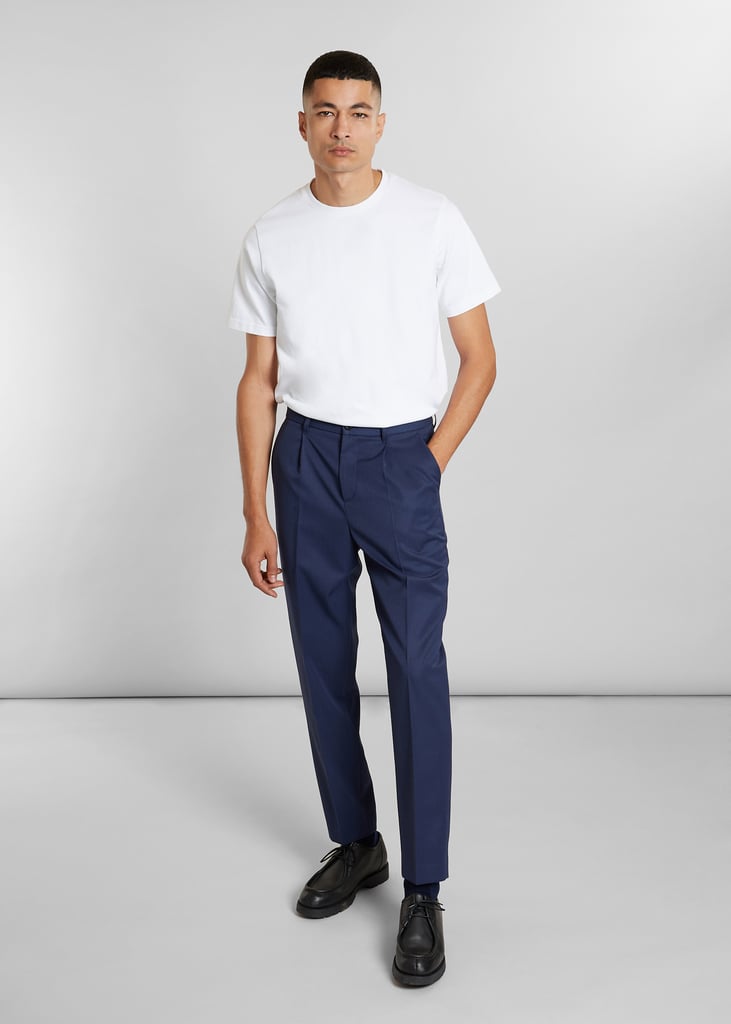 L'exception Pantalon à Plis En Laine Mélangée Bleu Marine L'Exception Paris