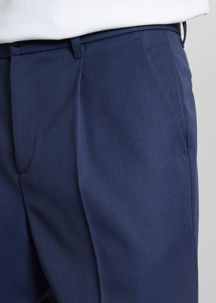 L'exception Pantalon à Plis En Laine Mélangée Bleu Marine L'Exception Paris