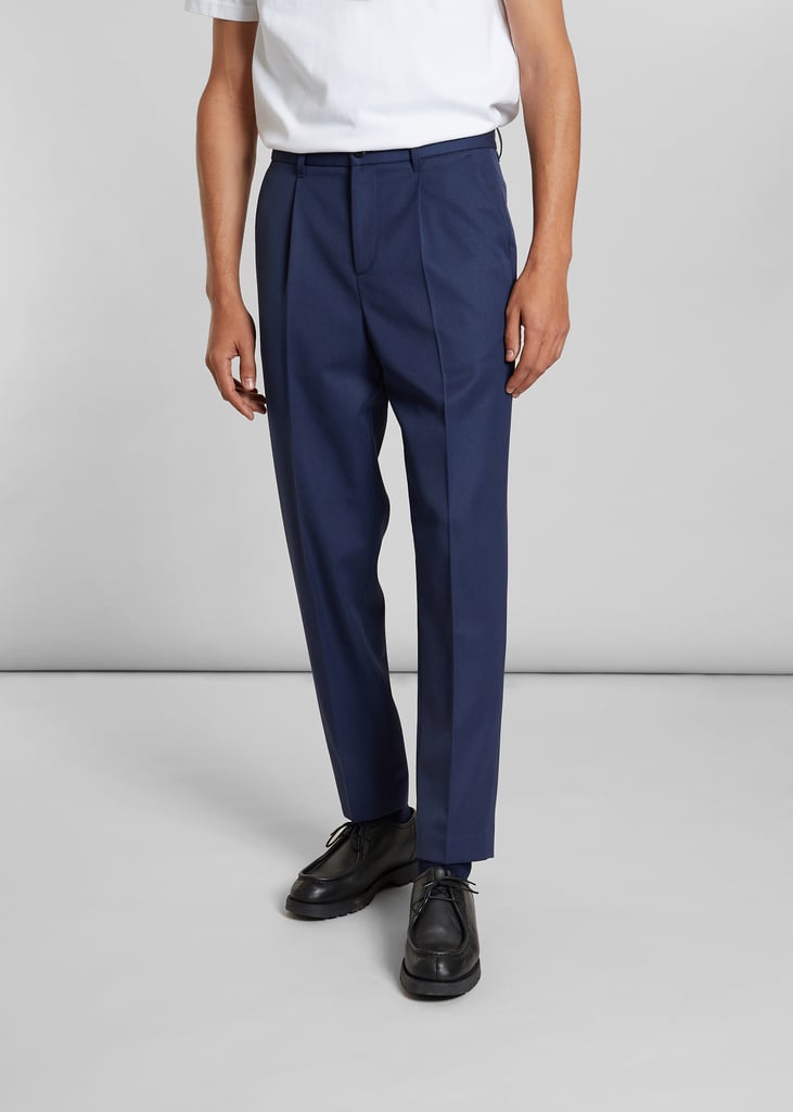 l'exception Pantalon à plis en laine mélangée Bleu Marine L'Exception Paris