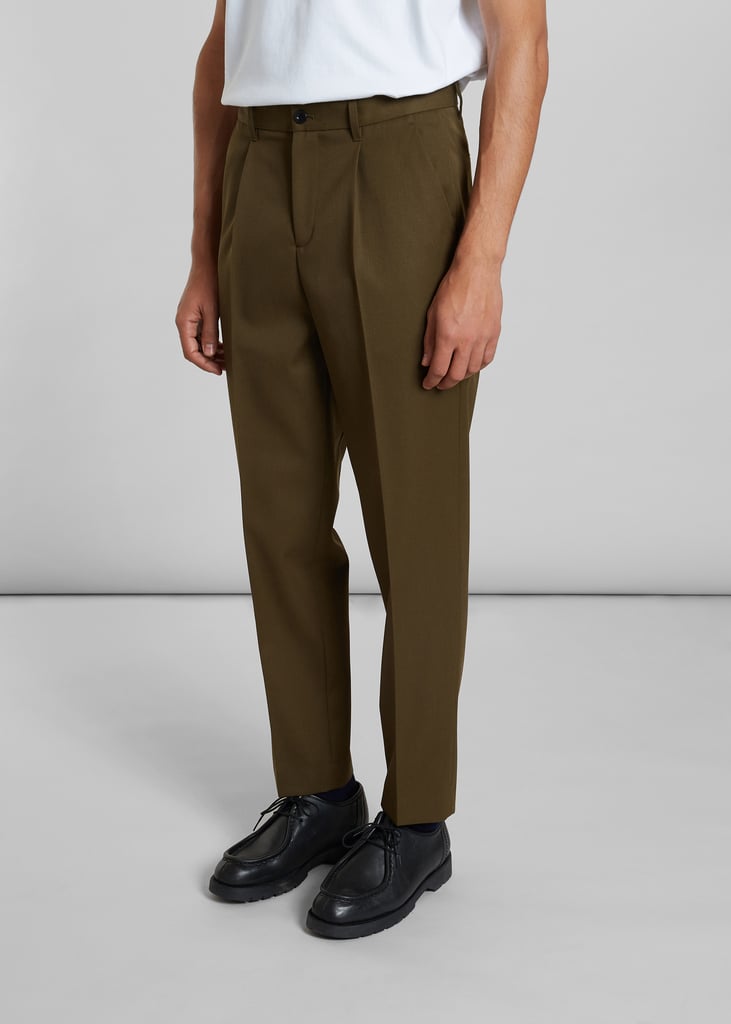 l'exception Pantalon à plis en laine mélangée Khaki L'Exception Paris