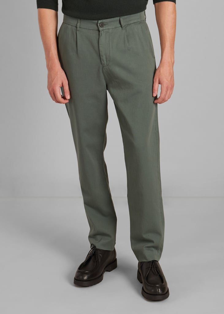 l'exception Pantalon à plis en twill de coton Khaki L'Exception Paris
