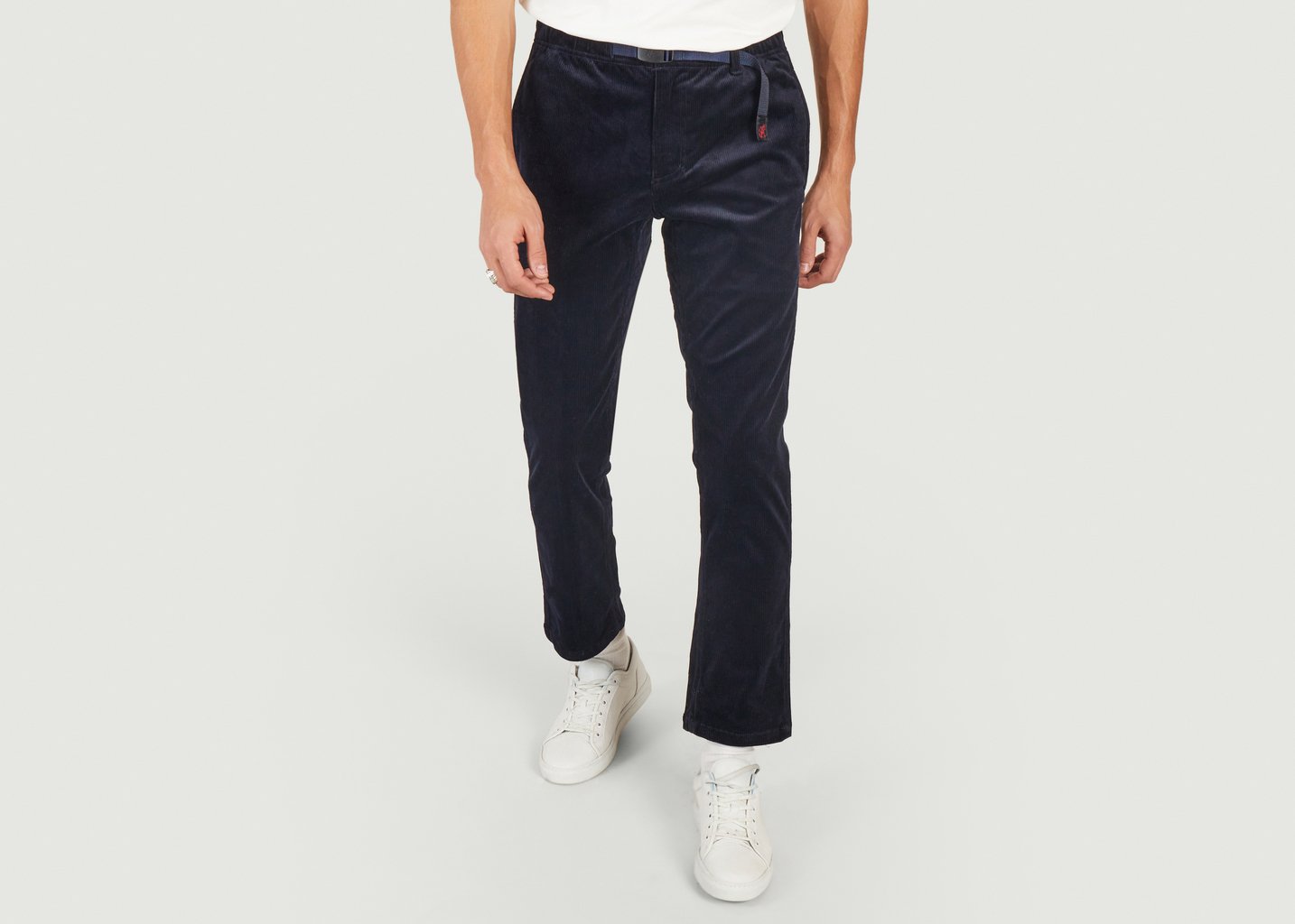 l'exception Pantalon ajusté en velours côtelé Bleu Marine Gramicci