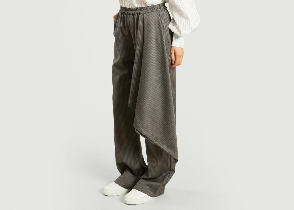 L'exception Pantalon Asymétrique Acier VICTORIA/TOMAS