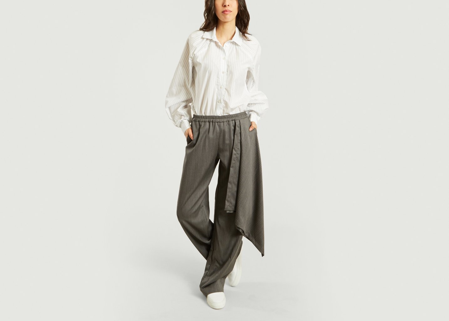 L'exception Pantalon Asymétrique Acier VICTORIA/TOMAS