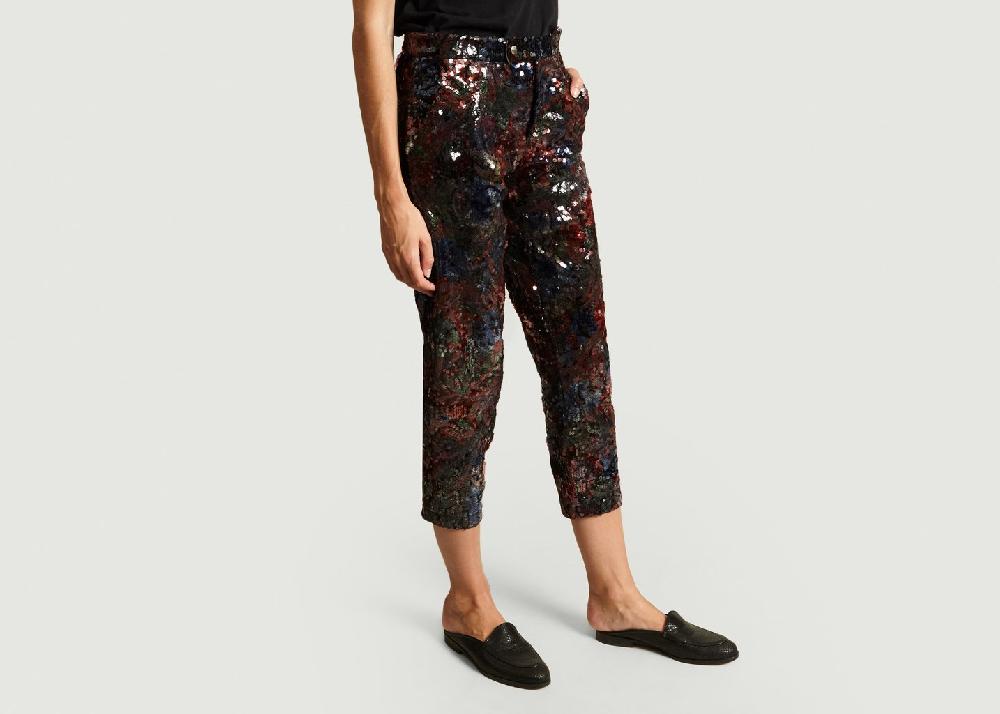 L'exception Pantalon Bowijanet Sequins Bleu Marine Roseanna