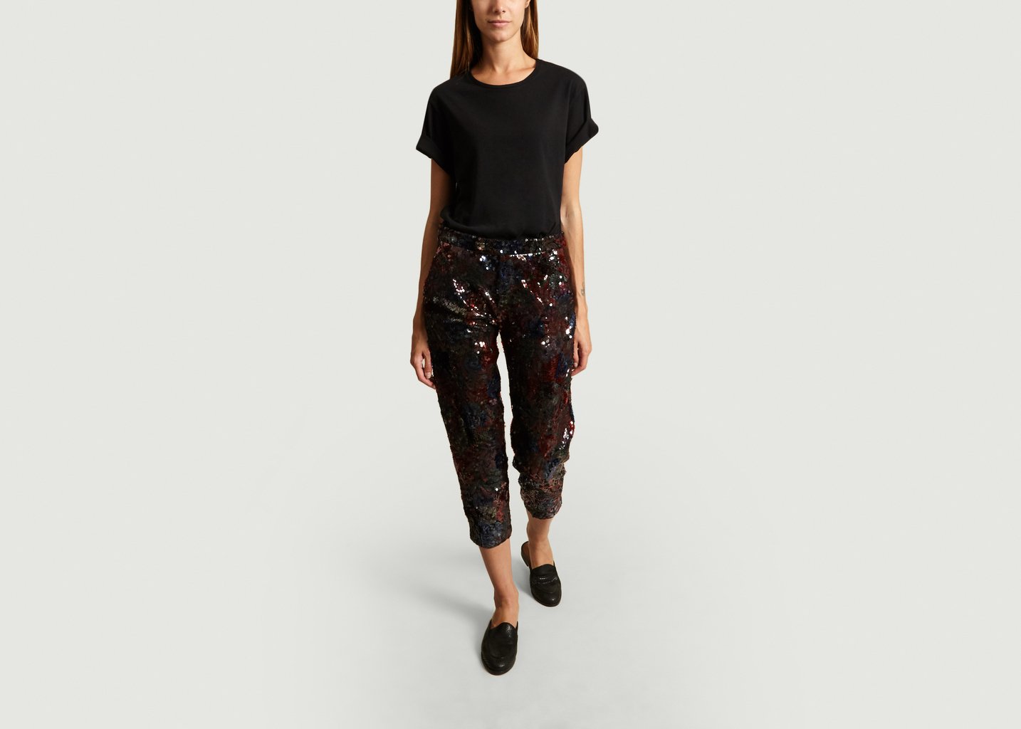 L'exception Pantalon Bowijanet Sequins Bleu Marine Roseanna