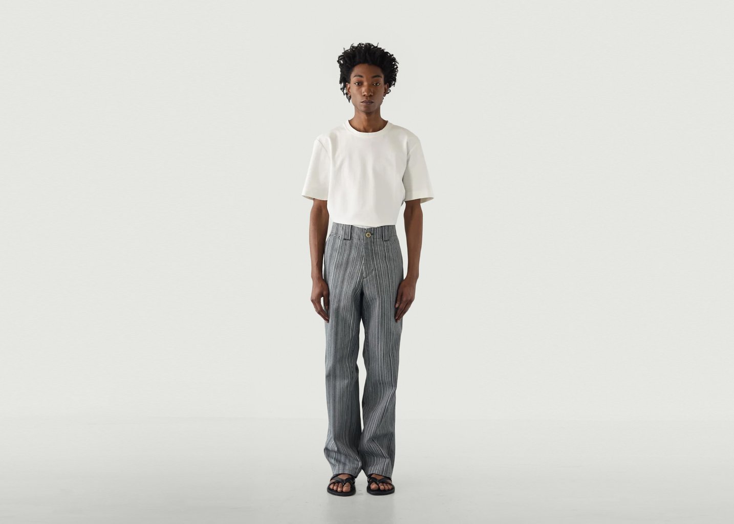 l'exception Pantalon Brunswick en coton rayé Blanc Walkers Appeal