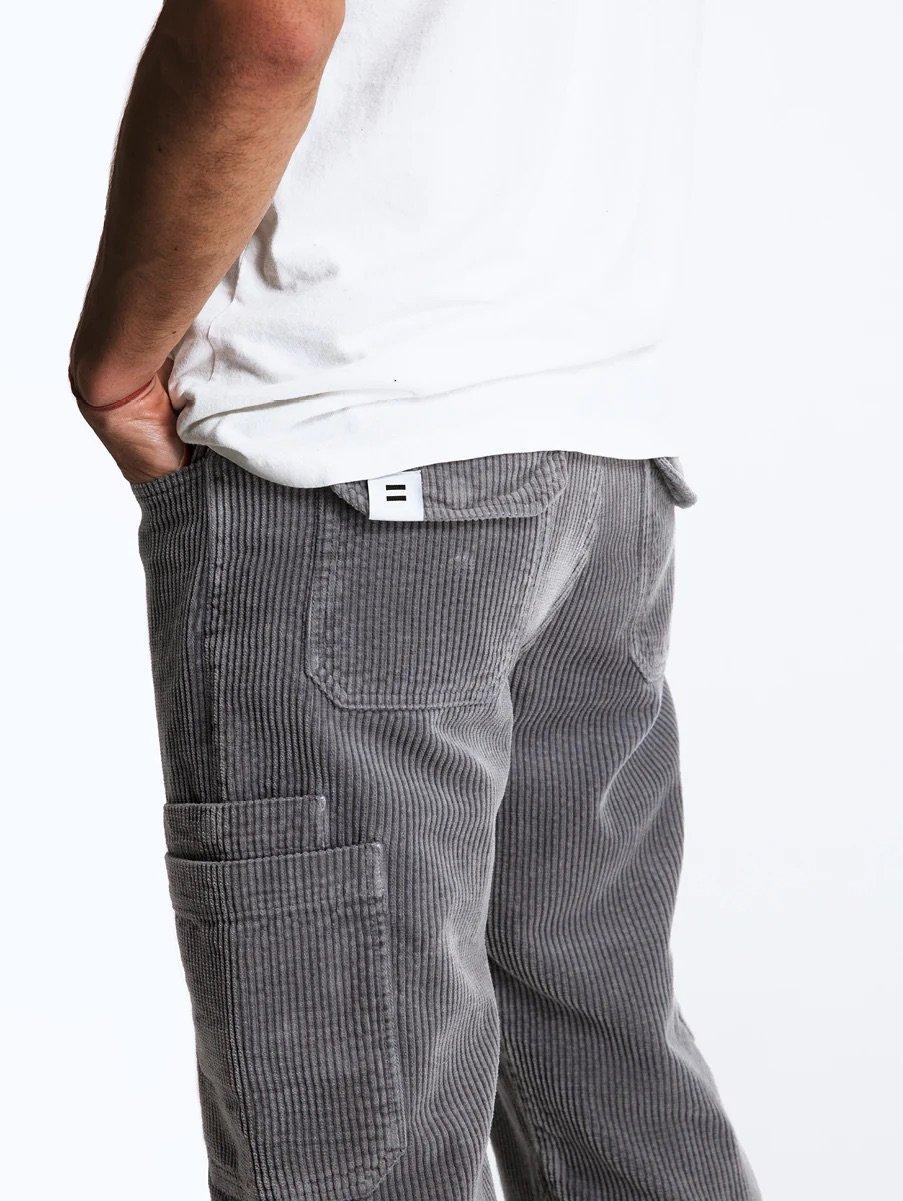 L'exception Pantalon Cargo En Velours Gris Côtelé Paris