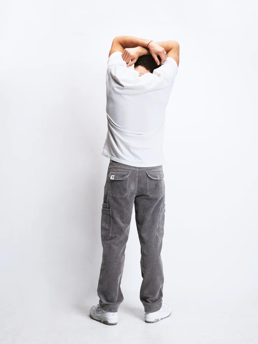 L'exception Pantalon Cargo En Velours Gris Côtelé Paris