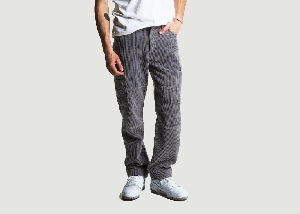 l'exception Pantalon Cargo en velours Gris Côtelé Paris