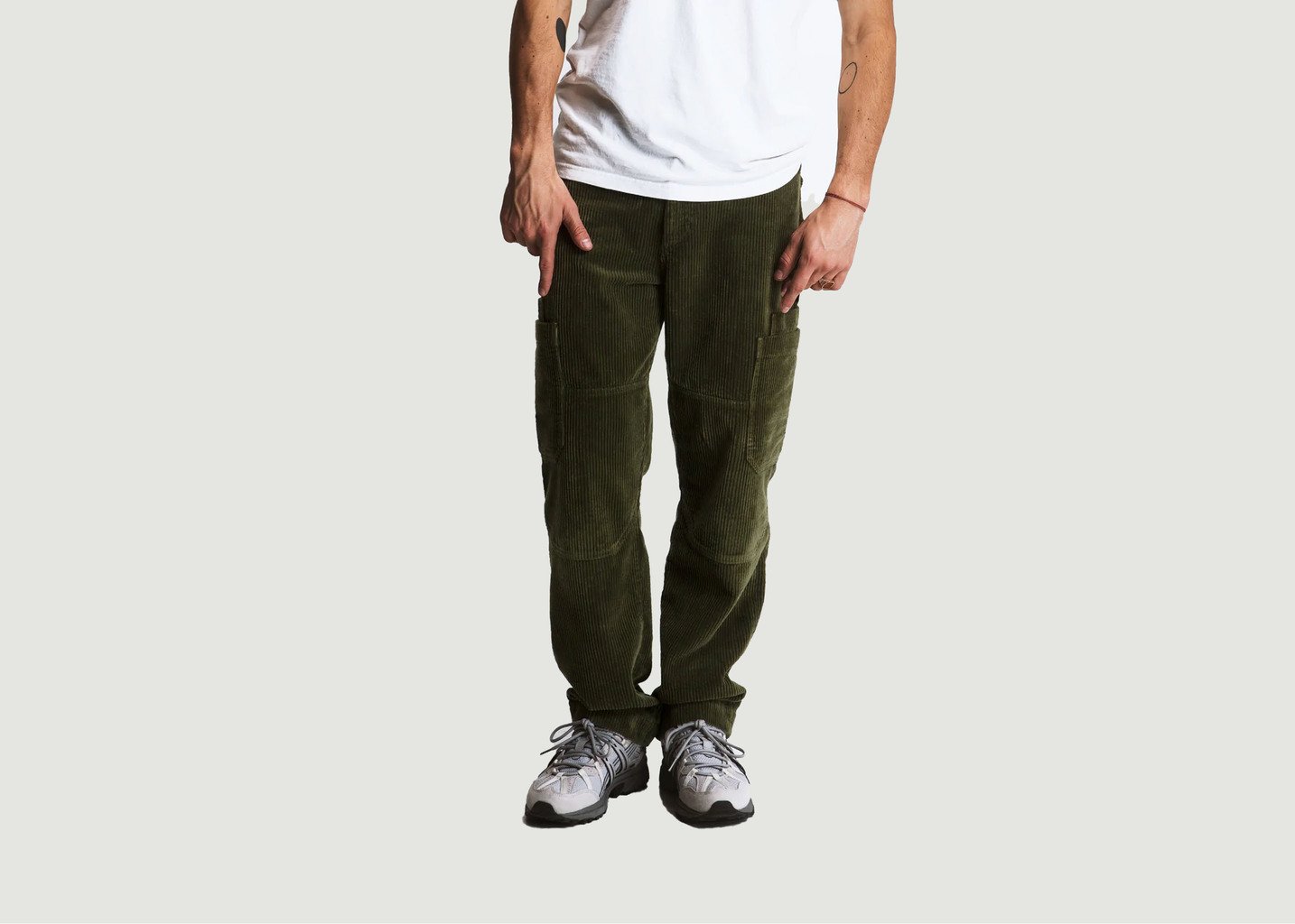 l'exception Pantalon Cargo en velours Khaki Côtelé Paris